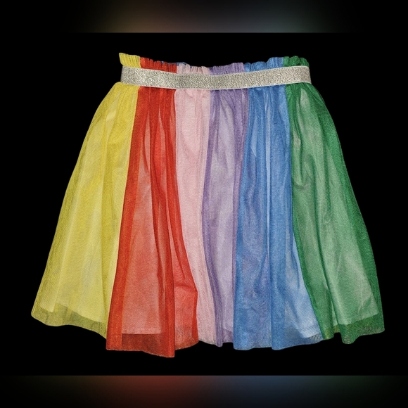 Hanna Andersson Girls Rainbow Tulle Tutu Colorful Layered Party Skirt Sz 6-7 - Picture 2 of 11